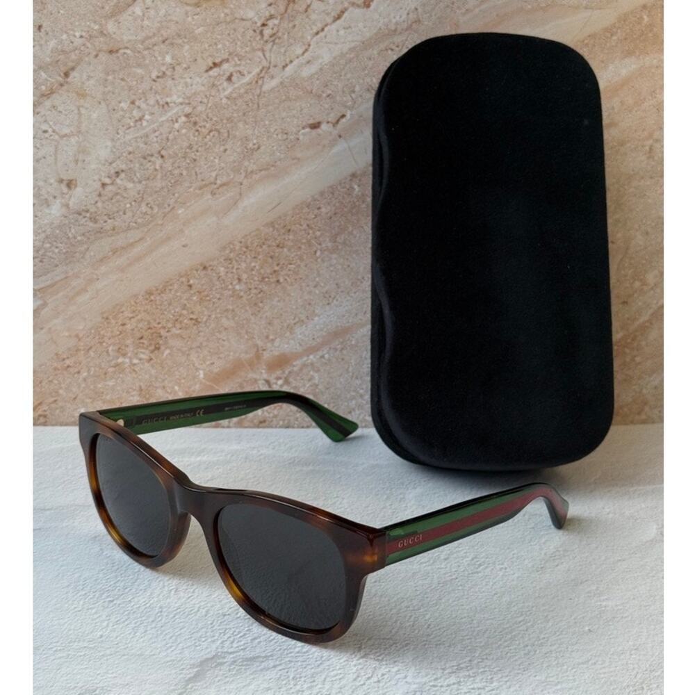 NEW Gucci GG0003S Brown Havana Striped Arm Sunglasses